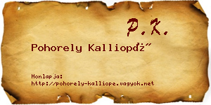 Pohorely Kalliopé névjegykártya